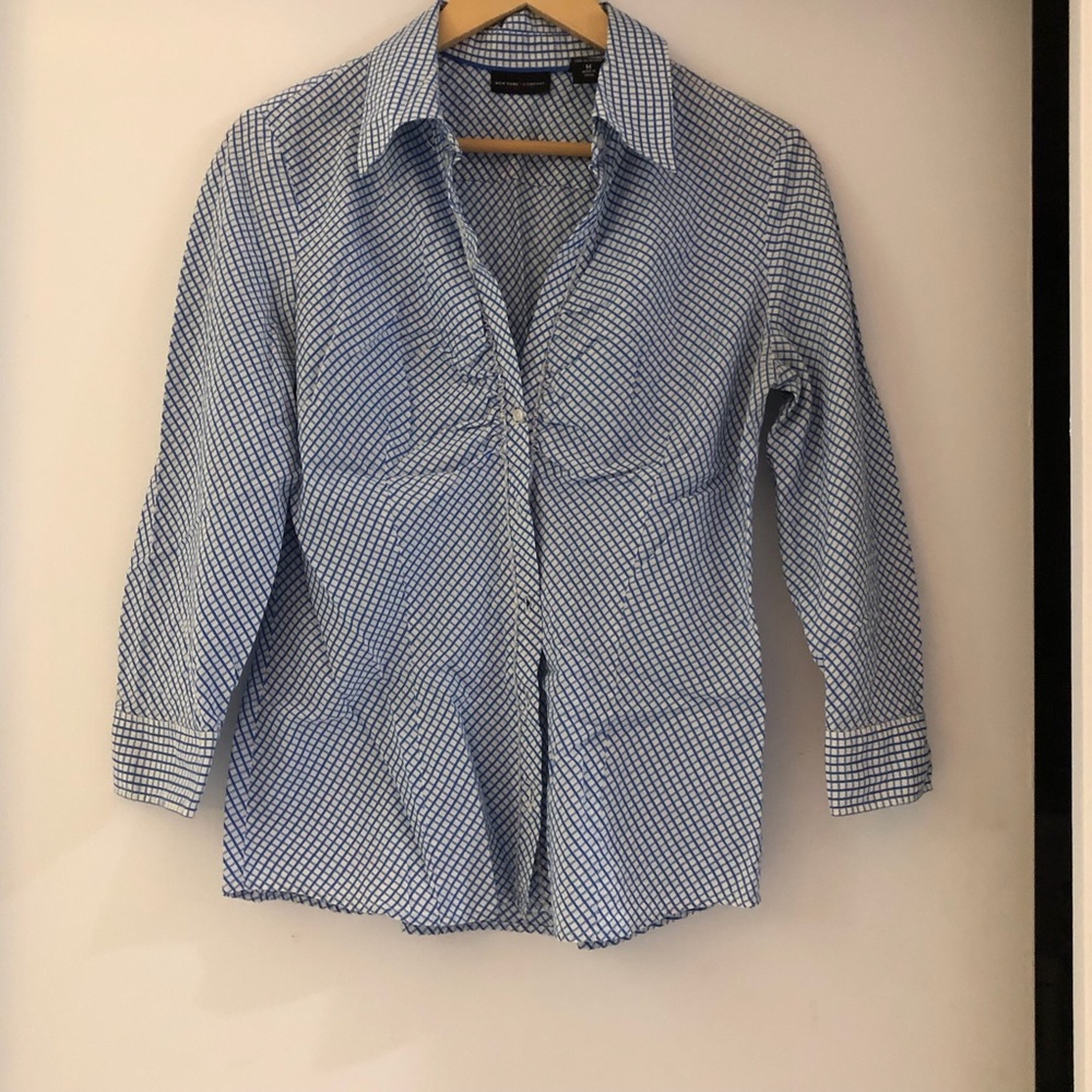 New York & Company | Checker Plaid Button Down Medium